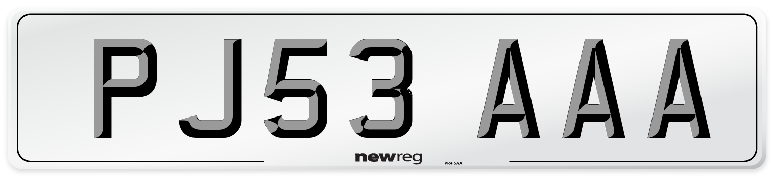 PJ53 AAA Number Plate from New Reg